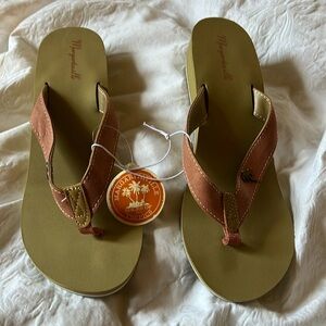 Margaritaville coral sandals, new, never worn, size 11, women’s
